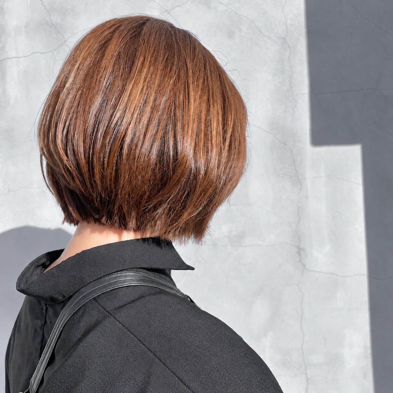 毛先に厚みを残したレイヤーボブ
